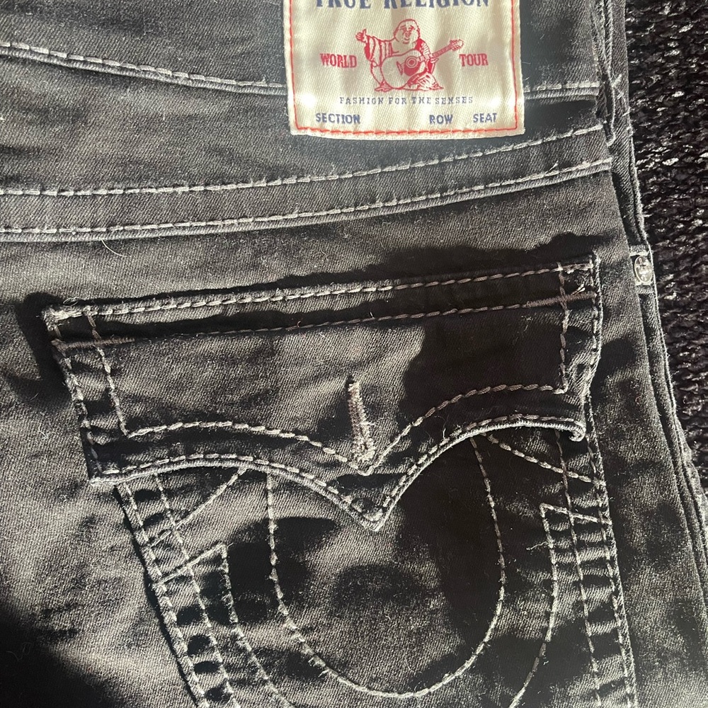 True Religion Charcoal Denim with White Stitching